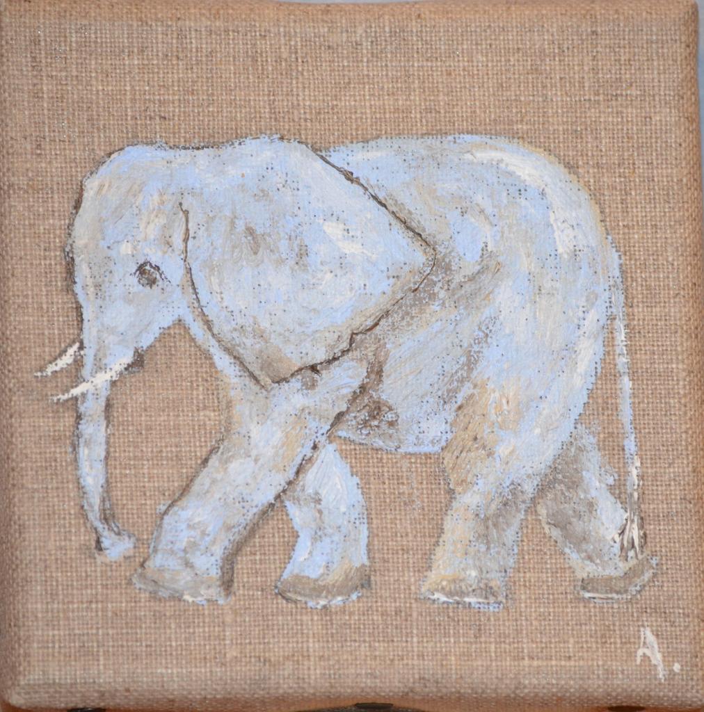 éléphant bleu 10X10