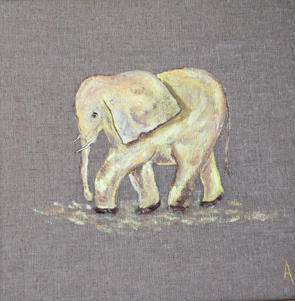 elephant jaune 20X20